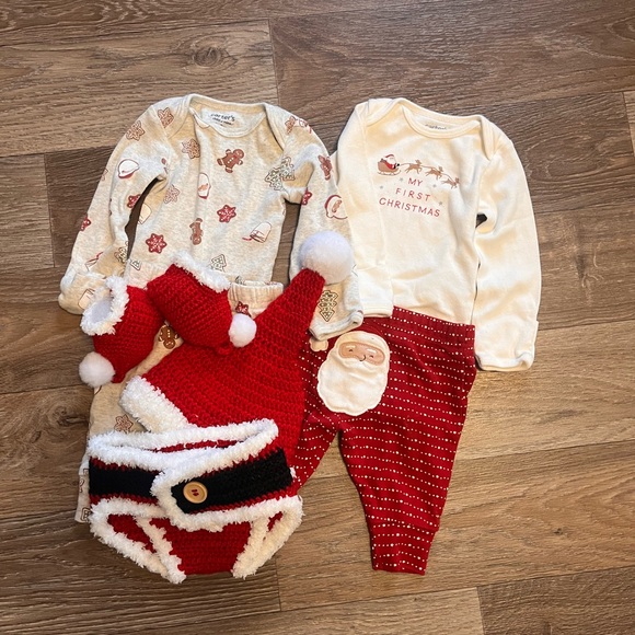 Carter's Other - Carter’s Baby Girl Christmas Bundle 🎄 0–3 Months + Newborn Santa Outfit